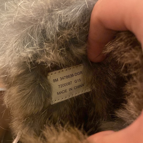 Frye Penny Brown Leather Luxe Moto Short Heeled Booties Real Rabbit Fur Size 9 - Picture 4 of 8